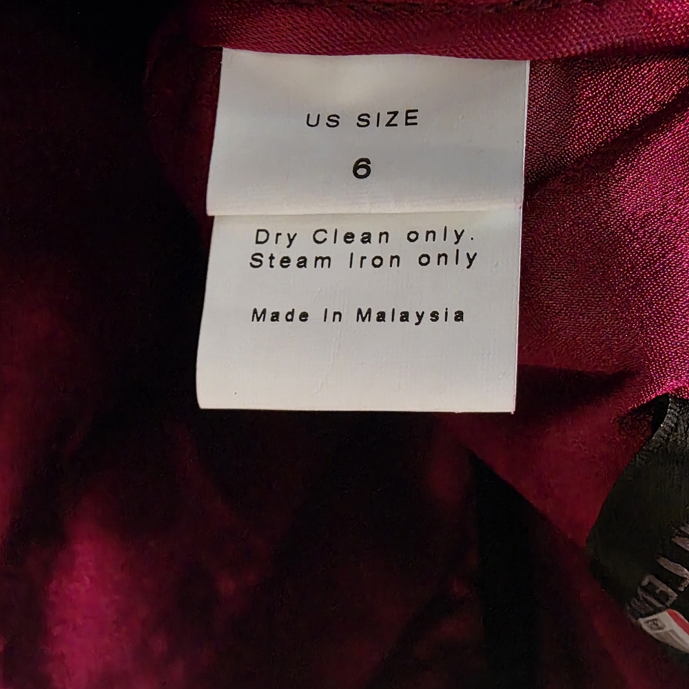 UnitedWood Jodie High/Low Cocktail Dress Floral lace Detail Bordeaux Red Size 6 - Picture 9 of 11